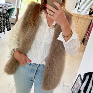 ALIZE Fur gilet Brown