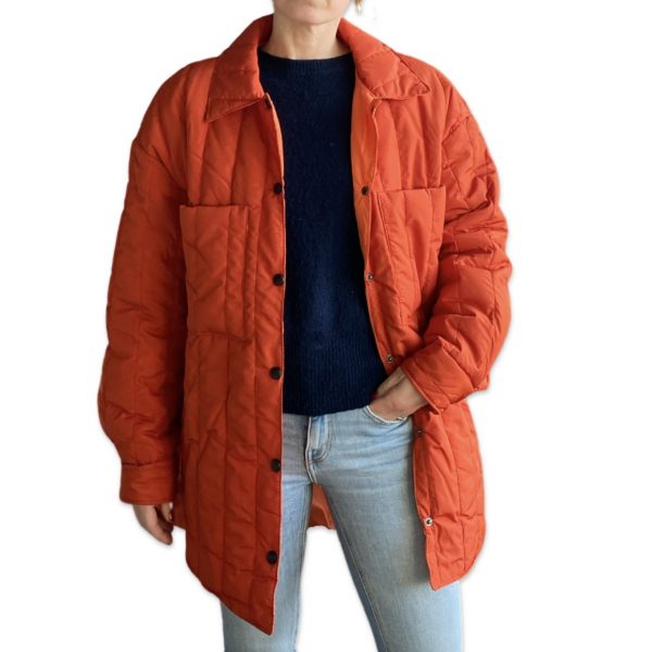 AUBREY jacket Orange model hand pocket
