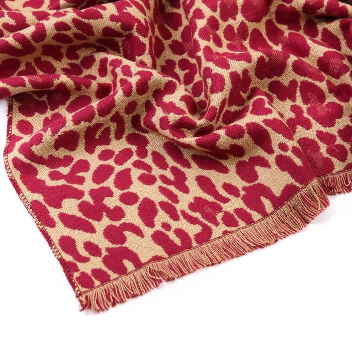 DEVON scarf Leopard Burgundy