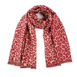 DEVON scarf Leopard Burgundy