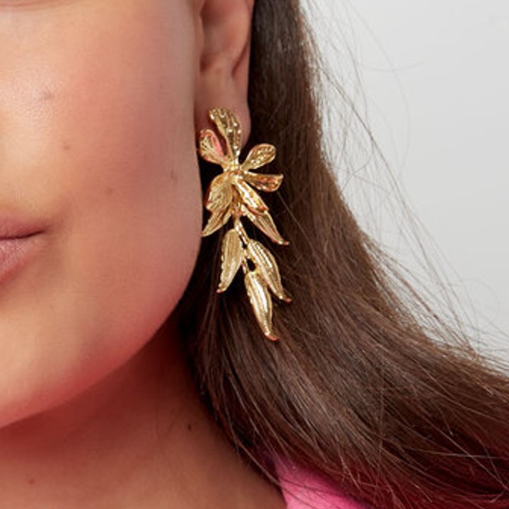 KYLIE earrings Flowers Gold model