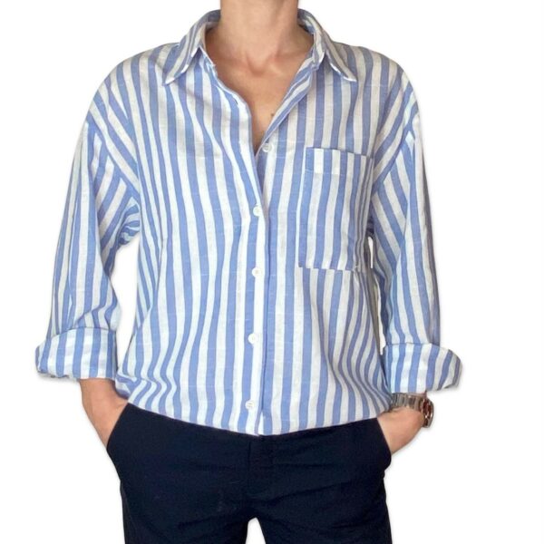MAUVE blouse Stripe model front