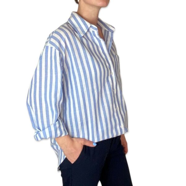 MAUVE blouse Stripe model side