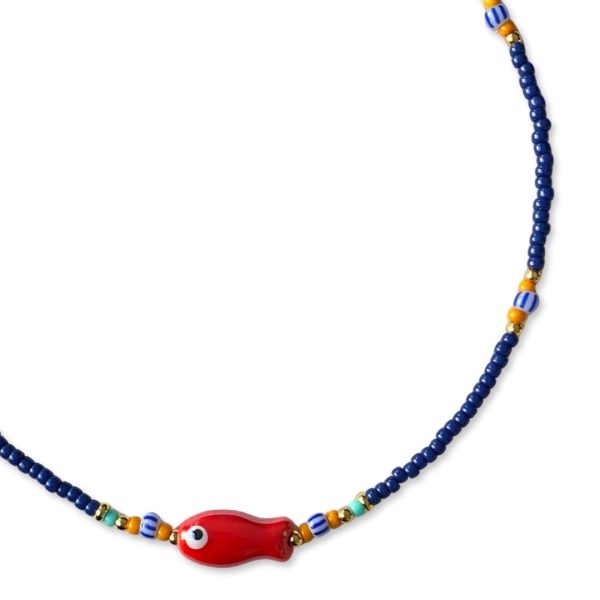NINO necklace Dark Blue Red