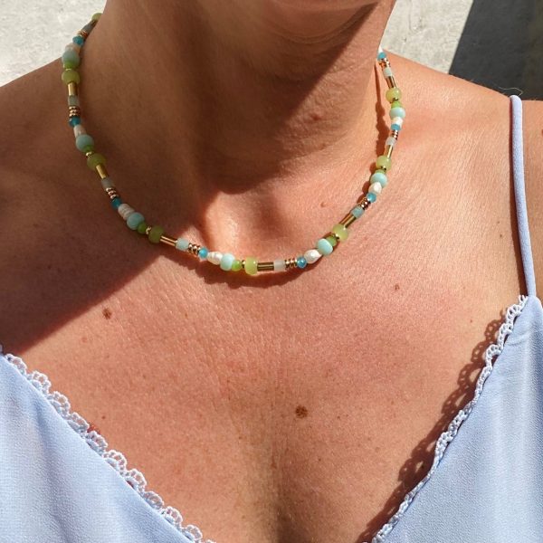 NYOMI necklace Green Blue Gold