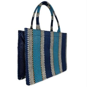 PAIGE bag Blue Stripe side