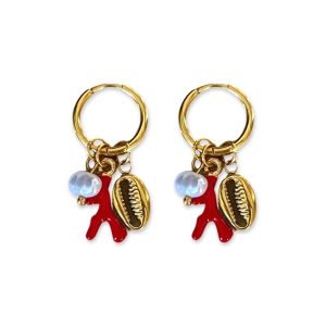 VEOLI earrings Coral Red