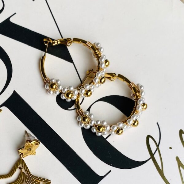 VERANNE earrings Gold Flower detail