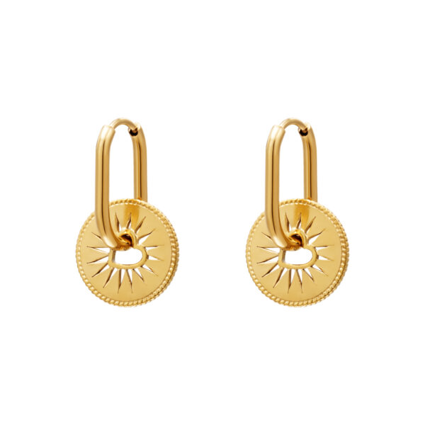 VERON earrings Gold Coin Heart