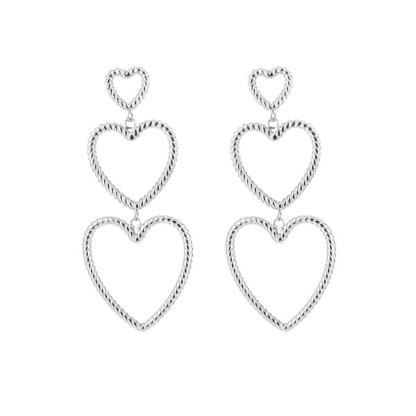 VION earrings Silver Hearts